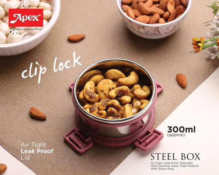 Apex Clip Lock Steel Box — Containers & Jars