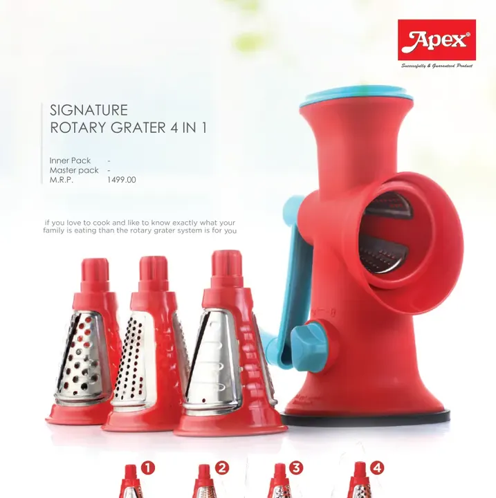 Apex Signature Rotary Grater 4 in 1 — Slicers & Graters