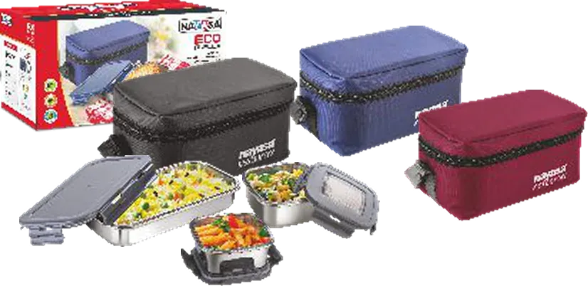 Nayasa Eco Duplex — Soft Insulated Bags with Steel Tiffins