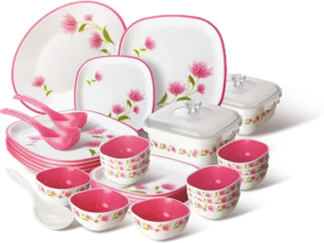 Nayasa Square Deluxe Dinner Set – 32 Pc — Microwave Safe Dinner Sets