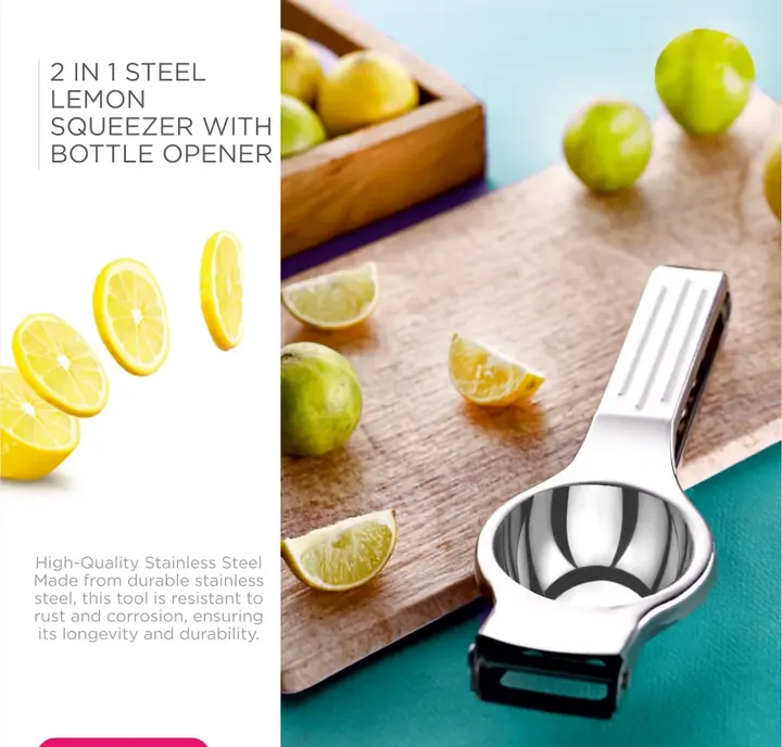 Supermom 2 in 1 Steel Lemon Squeezer with Bottle Opener — Juicers & Squeezers