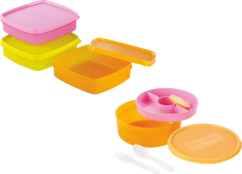 Nayasa Vital Round Double Decker — Plastic Lunch Boxes Non Insulated